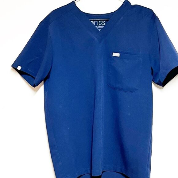 Figs Technical Collection Mens One-Pocket Scrub Top Navy Sz S - Picture 2 of 5